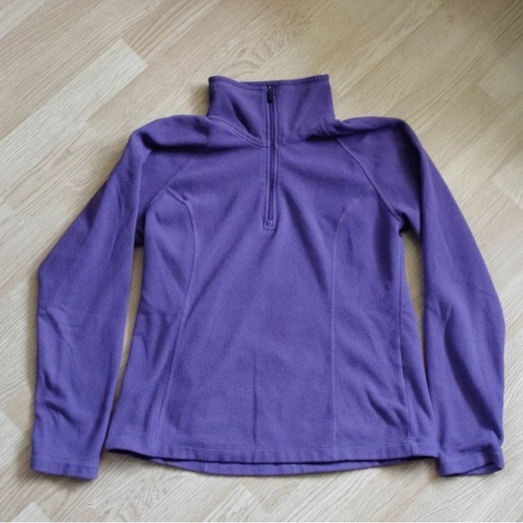 Lands’ End Purple 1/4 Zip Fleece Pullover Small Cozy Soft - Picture 3 of 7